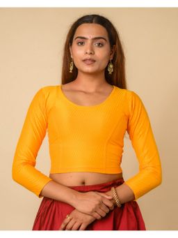 BINDIGASM'S ADVI - Women Yellow High Back Neck Stretchable Slip on Stitched Blouse