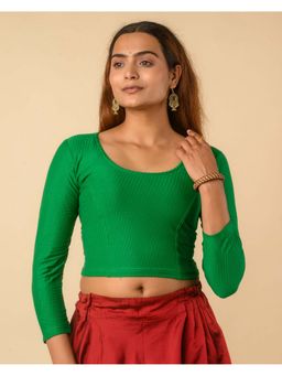 BINDIGASM'S ADVI - Women Green Stretchable Slip on Stitched Blouse