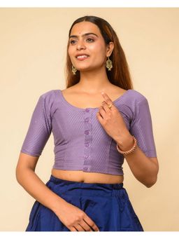 BINDIGASM'S ADVI - Women Lavender Bina Cotton Dobby Stretchable Slip on Stitched Blouse