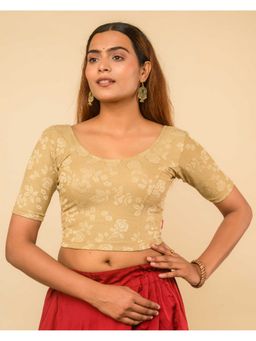 BINDIGASM'S ADVI - Women Beige Yashi Round Neck Stitched Blouse