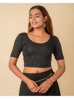 BINDIGASM'S ADVI - Women Black Yashi Round Neck Stitched Blouse