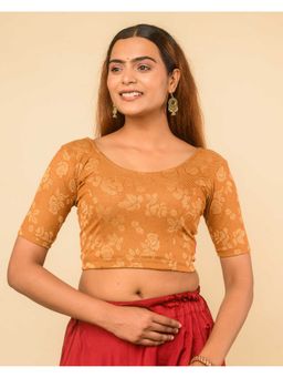 BINDIGASM'S ADVI - Women Brown Yashi Round Neck Stitched Blouse