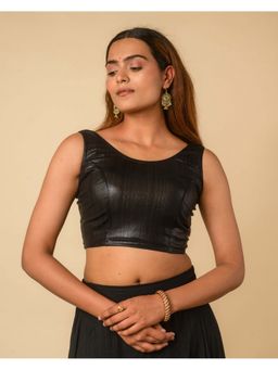 BINDIGASM'S ADVI - Women Black Oorfi Stretchable Stitched Blouse