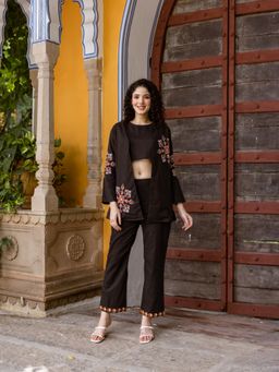AADEWS - Women Ada Black Embroidery Co-Ord Set