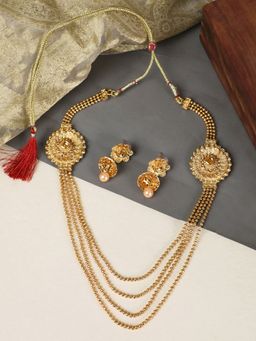 Anika's Creations - Anika's Creation Designer Golden Necklace Set For Woman