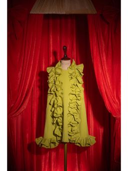 Tilsim by Sagarika Mehrotra - Green Ruffle Dress