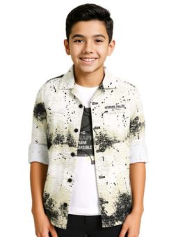 CAVIO - Green Boys Cotton Regular Fit Printed Shirt and T-Shirt