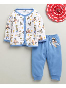 Bumzee - Blue and White Baby Boys Top with Joggers