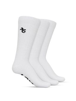 TalkingSox - White Bamboo Crew Socks for Men & Women - Moisture-Wicking Technology (Pack of 3)