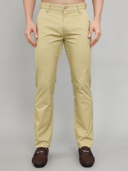 Monte Carlo - Khaki Cotton Blend Solid Trouser