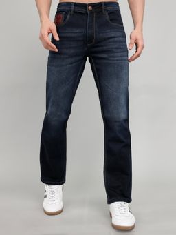Monte Carlo - Blue Cotton Blend Solid Jeans