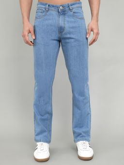 Monte Carlo - Blue Cotton Blend Solid Jeans