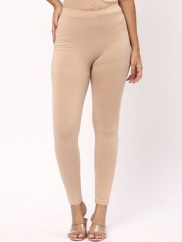 R&B - Women Nude Cotton Ankle Length Leggings
