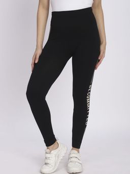 R&B - Women Black Polyster Ankle Length Leggings