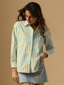 The Souled Store - Yellow Statement Shirt Kale Women Oversized Shirt