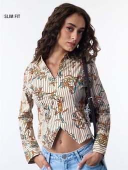 The Souled Store - Cream Tss Originals Kalamkari Women Fitted Shirt