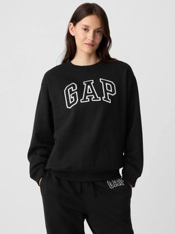 GAP - Black Logo Print Crew Neck Sweatshirt