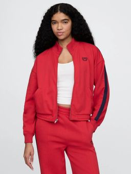 GAP - Red Colorblock Stripe High Neck Zip Front Jacket
