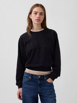 GAP - Black Logo Print Raglan Sweatshirt