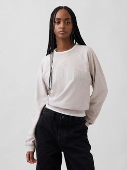 GAP - Grey Logo Print Relaxed Fit Raglan Sleeves Crew Neck Sweatshirt