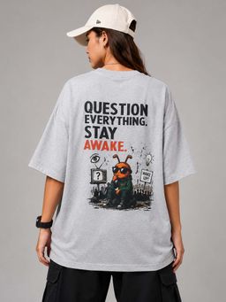 KASSUALLY - Grey Unisex Oversized Streetwear T-Shirt