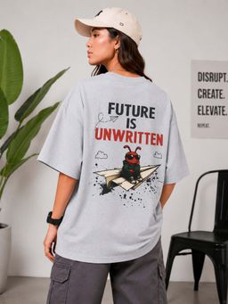 KASSUALLY - Grey Unisex Oversized Streetwear T-Shirt