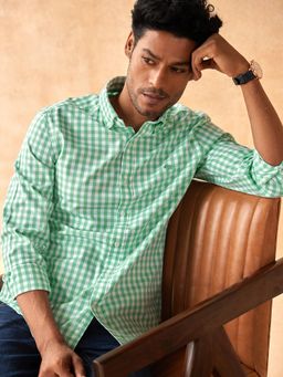Andamen - Mint Green Check Slim