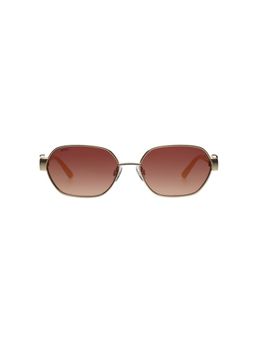 Scott Sunglasses - Women Brown Lens Gold Hexagon Sunglasses with Full Uv Protection (57)