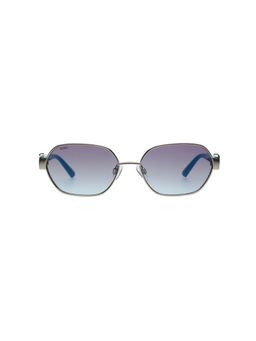 Scott Sunglasses - Women Blue Lens Silver Hexagon Sunglasses with Full Uv Protection (57)
