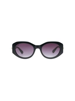 Scott Sunglasses - Women Purple Lens Black Oval Sunglasses with Full Uv Protection (52)