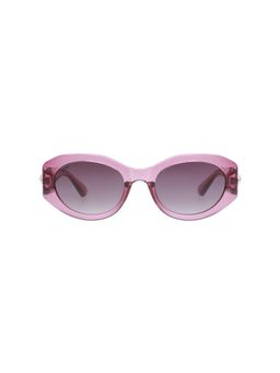 Scott Sunglasses - Women Grey Lens Pink Oval Sunglasses with Full Uv Protection (52)