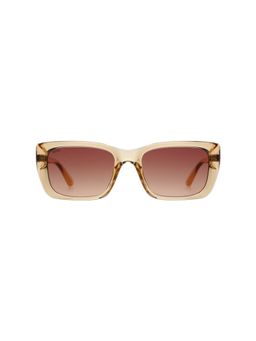 Scott Sunglasses - Women Brown Lens Gold Square Sunglasses with Full Uv Protection (53)