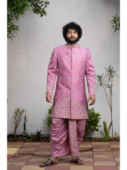 HILO DESIGN - Purple Sherwani with Dhoti