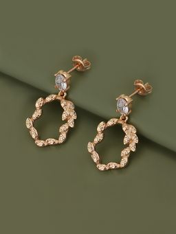 Carlton London - 18Kt Rose Gold Plated Contemporary Drop Earring