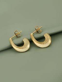 Carlton London - 18Kt Gold Plated Crecent Half Hoop Earring