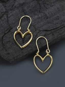 Carlton London - 18Kt Gold Plated Drop Earrings with Textured Heart