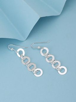 Carlton London - Rhodium Plated Contemporary Drop Earring