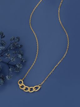 Carlton London - 18Kt Gold Plated Contemporary Necklace with Textured Links