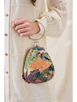 Soup by Sougat Paul - Women Green Silk Clutch