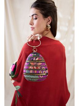 Soup by Sougat Paul - Women Purple Silk Clutch