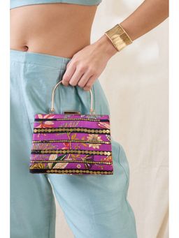 Soup by Sougat Paul - Women Purple Silk Clutch