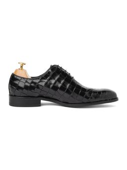 Vantier - Men Black Croc British Oxfords