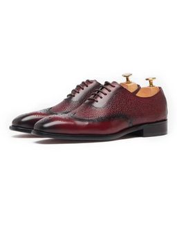 Vantier - Men Maroon Carlos Pebble Brogues