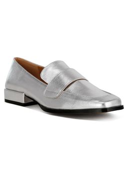 Rag & Co - Women Silver Penny Loafers