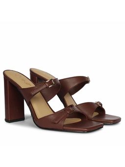 Saint G - Women Maroon Leather Block Heels
