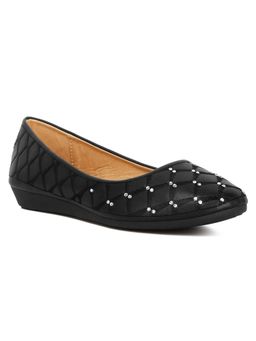 London Rag - Women Black Rhinestone Embellished Ballerinas