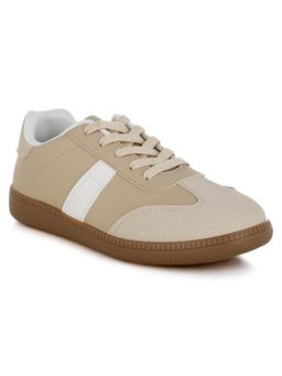 London Rag - Women Beige Classic Lace-Up Sneakers