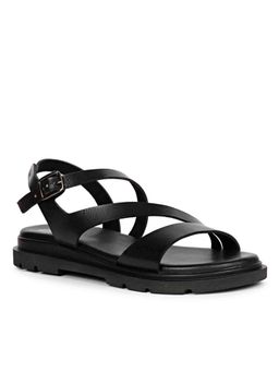 Saint G - x Viviblu Black Leather Sandals for Women