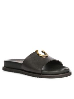 Saint G - x Viviblu Black Leather Sandals for Women