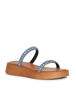 Saint G - x Viviblu Blue Leather Sandals for Women